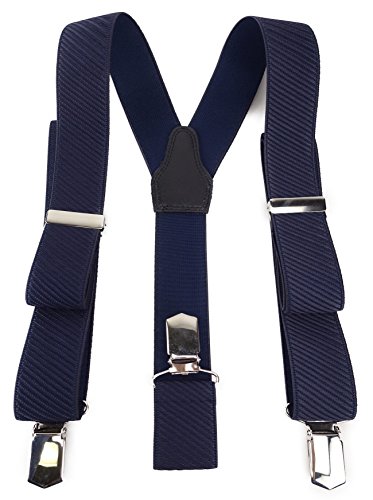 TigerTie Unisex Hosenträger in Y-Form mit 3 extra starken Clips - Farbe in blau dunkelblau marine gestreift gemustert - hochwertige Verarbeitung - Breite 35 mm TigerTie Unisex Hosenträger in Y-Form mit 3 extra starken Clips - Farbe in blau dunkelblau marine gestreift gemustert - hochwertige Verarbeitung - Breite 35 mm von TigerTie