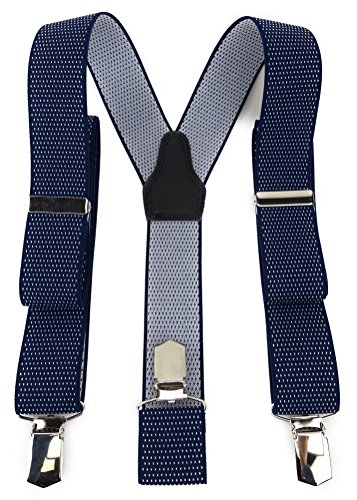 TigerTie Unisex Hosenträger in Y-Form mit 3 extra starken Clips - Farbe in gepunktet - hochwertige Verarbeitung - Breite 35 mm (dunkelblau marine weiß) TigerTie Unisex Hosenträger in Y-Form mit 3 extra starken Clips - Farbe in gepunktet - hochwertige Verarbeitung - Breite 35 mm (dunkelblau marine weiß) von TigerTie
