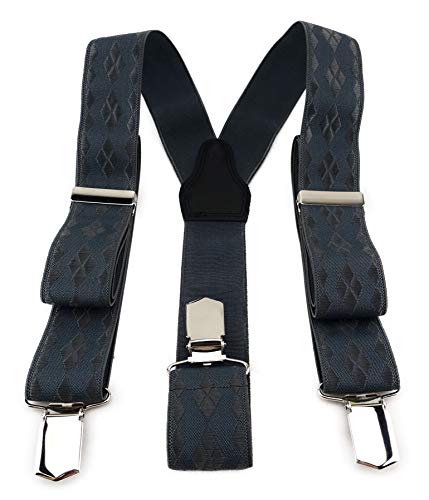 TigerTie Unisex Hosenträger in Y-Form mit 3 extra starken Clips - Farbe in dunkelgrau anthrazit einfarbig gemustert - hochwertige Verarbeitung - Breite 35 mm TigerTie Unisex Hosenträger in Y-Form mit 3 extra starken Clips - Farbe in dunkelgrau anthrazit einfarbig gemustert - hochwertige Verarbeitung - Breite 35 mm von TigerTie