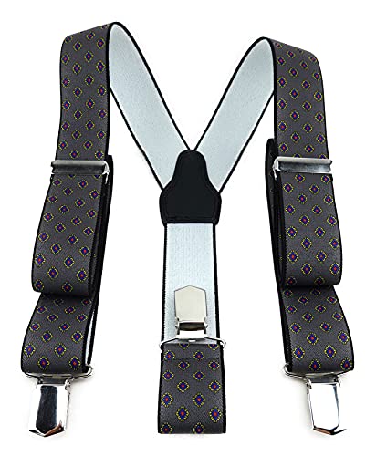 TigerTie Unisex Hosenträger in Y-Form mit 3 extra starken Clips - Farbe in dunkelgrau blau rot gemustert - hochwertige Verarbeitung - Breite 35 mm TigerTie Unisex Hosenträger in Y-Form mit 3 extra starken Clips - Farbe in dunkelgrau blau rot gemustert - hochwertige Verarbeitung - Breite 35 mm von TigerTie