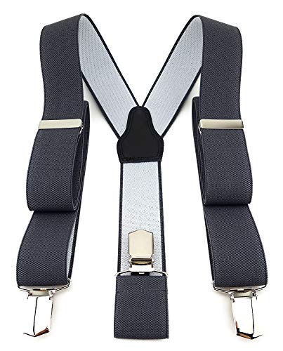 TigerTie Unisex Hosenträger in Y-Form mit 3 extra starken Clips - Farbe in dunkelgrau einfarbig Uni - hochwertige Verarbeitung - Breite 35 mm TigerTie Unisex Hosenträger in Y-Form mit 3 extra starken Clips - Farbe in dunkelgrau einfarbig Uni - hochwertige Verarbeitung - Breite 35 mm von TigerTie