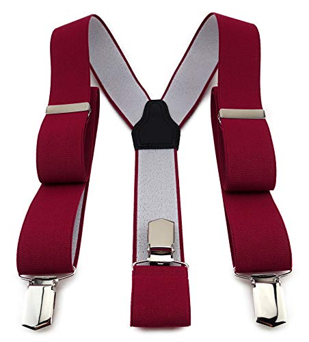 TigerTie Unisex Hosenträger in Y-Form mit 3 extra starken Clips - Farbe in dunkelrot einfarbig Uni - hochwertige Verarbeitung - Breite 35 mm TigerTie Unisex Hosenträger in Y-Form mit 3 extra starken Clips - Farbe in dunkelrot einfarbig Uni - hochwertige Verarbeitung - Breite 35 mm von TigerTie