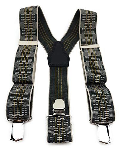 TigerTie Unisex Hosenträger in Y-Form mit 3 extra starken Clips - Farbe in gelb silber schwarz gemustert - hochwertige Verarbeitung - Breite 35 mm TigerTie Unisex Hosenträger in Y-Form mit 3 extra starken Clips - Farbe in gelb silber schwarz gemustert - hochwertige Verarbeitung - Breite 35 mm von TigerTie