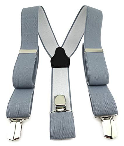 TigerTie Unisex Hosenträger in Y-Form mit 3 extra starken Clips - Farbe in grau einfarbig Uni - hochwertige Verarbeitung - Breite 35 mm TigerTie Unisex Hosenträger in Y-Form mit 3 extra starken Clips - Farbe in grau einfarbig Uni - hochwertige Verarbeitung - Breite 35 mm von TigerTie