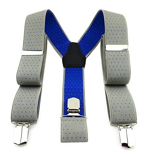 TigerTie Unisex Hosenträger in Y-Form mit 3 extra starken Clips - Farbe in grau royal blau gepunktet - hochwertige Verarbeitung - Breite 35 mm TigerTie Unisex Hosenträger in Y-Form mit 3 extra starken Clips - Farbe in grau royal blau gepunktet - hochwertige Verarbeitung - Breite 35 mm von TigerTie