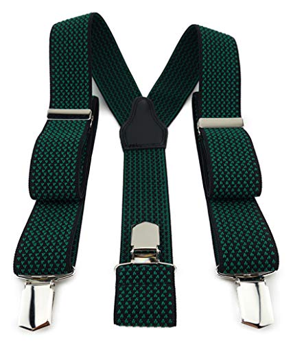 TigerTie Unisex Hosenträger in Y-Form mit 3 extra starken Clips - Farbe in grün schwarz gemustert - hochwertige Verarbeitung - Breite 35 mm TigerTie Unisex Hosenträger in Y-Form mit 3 extra starken Clips - Farbe in grün schwarz gemustert - hochwertige Verarbeitung - Breite 35 mm von TigerTie