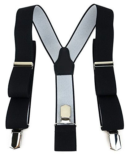 TigerTie Unisex Hosenträger in Y-Form mit 3 extra starken Clips - Farbe in schwarz einfarbig Uni - hochwertige Verarbeitung - Breite 35 mm TigerTie Unisex Hosenträger in Y-Form mit 3 extra starken Clips - Farbe in schwarz einfarbig Uni - hochwertige Verarbeitung - Breite 35 mm von TigerTie