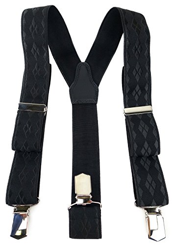 TigerTie Unisex Hosenträger in Y-Form mit 3 extra starken Clips - Farbe in schwarz kariert - hochwertige Verarbeitung - Breite 35 mm TigerTie Unisex Hosenträger in Y-Form mit 3 extra starken Clips - Farbe in schwarz kariert - hochwertige Verarbeitung - Breite 35 mm von TigerTie