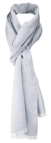 TigerTie Unisex Schal Pique in hellgrau-weiß uni gemustert - Größe 180 x 28 cm TigerTie Unisex Schal Pique in hellgrau-weiß uni gemustert - Größe 180 x 28 cm von TigerTie
