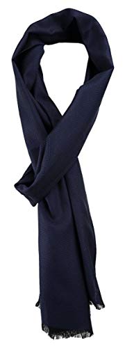 TigerTie Unisex Schal Pique in marine uni gemustert - Größe 180 x 28 cm von TigerTie