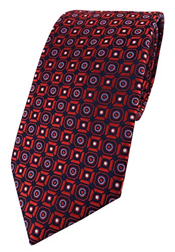 TigerTie XXL Designer Krawatte in rot blau silber schwarz gemustert - Überlänge 175 cm x 8,5 cm von TigerTie