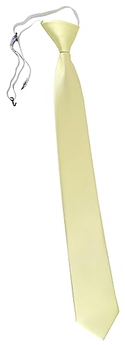TigerTie XXL Security Sicherheits Krawatte in beige elfenbein champagner einfarbig Uni - Krawatte vorgebunden mit Gummizug von TigerTie
