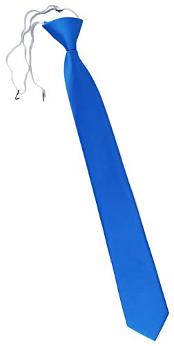 TigerTie XXL Security Sicherheits Krawatte in blau himmelblau hellblau einfarbig Uni - Krawatte vorgebunden mit Gummizug von TigerTie