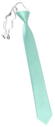TigerTie XXL Security Sicherheits Krawatte in mint grün einfarbig Uni - Krawatte vorgebunden mit Gummizug von TigerTie
