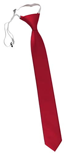 TigerTie XXL Security Sicherheits Krawatte in rot verkehrsrot knallrot einfarbig Uni - Krawatte vorgebunden mit Gummizug von TigerTie