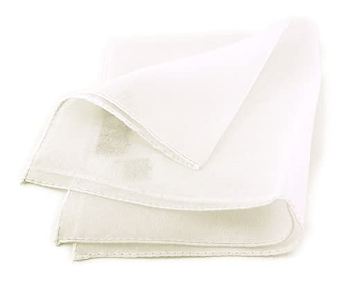 TigerTie - feines Chiffon Einstecktuch in creme Uni - Tuch Größe 30 x 30 cm von TigerTie