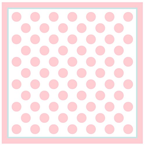 TigerTie - feines Seiden Nickituch Satin in rosa hellblau weiss gepunktet gemustert - Tuchgröße ca. 50 x 50 cm von TigerTie