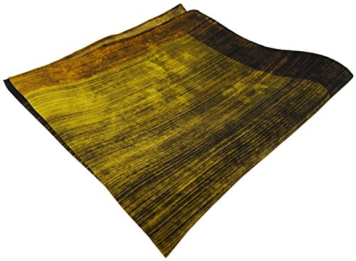 TigerTie feines leichtes Seideneinstecktuch in gelb schwarz gemustert - Einstecktuch 100% Seide von TigerTie