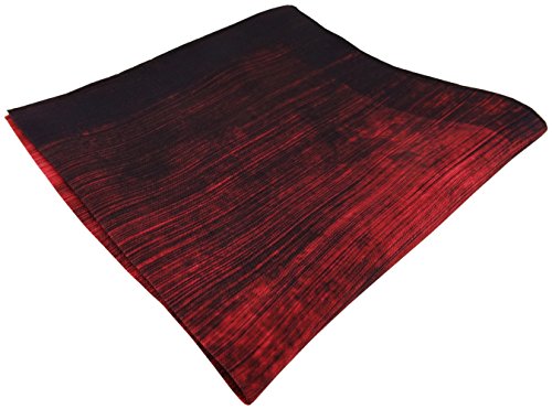 TigerTie feines leichtes Seideneinstecktuch in rot schwarz gemustert - Einstecktuch 100% Seide von TigerTie