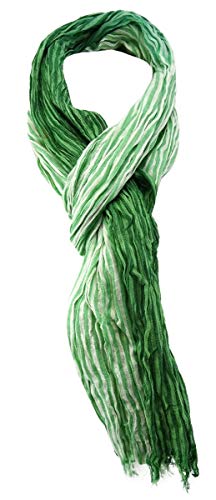 TigerTie gecrashter Schal in grün weiß gestreift mit kleinen Fransen - Gr. 180 x 50 cm TigerTie gecrashter Schal in grün weiß gestreift mit kleinen Fransen - Gr. 180 x 50 cm von TigerTie