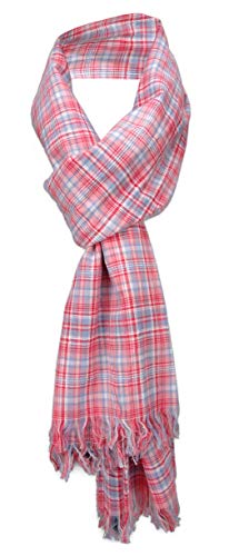 TigerTie gecrashter Schal in rot blau weiß kariert mit kleinen Fransen - Gr. 180 x 50 cm TigerTie gecrashter Schal in rot blau weiß kariert mit kleinen Fransen - Gr. 180 x 50 cm von TigerTie