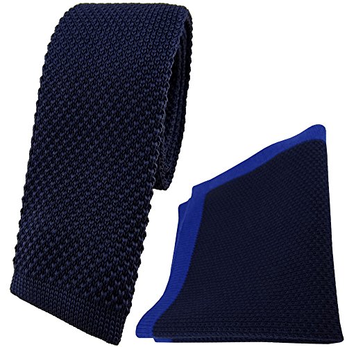 TigerTie hochwertige Strickkrawatte + Strickeinstecktuch in marine dunkelblau einfarbig Uni TigerTie hochwertige Strickkrawatte + Strickeinstecktuch in marine dunkelblau einfarbig Uni von TigerTie