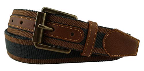 TigerTie hochwertiger Stretchgürtel mit Edelstahl Schnalle und echt Leder Applikationen in braun nussbraun schwarz gestreift. Gürtelbreite 40 mm, Bundweite 100 cm TigerTie hochwertiger Stretchgürtel mit Edelstahl Schnalle und echt Leder Applikationen in braun nussbraun schwarz gestreift. Gürtelbreite 40 mm, Bundweite 100 cm von TigerTie