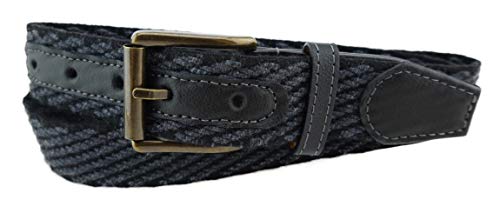 TigerTie hochwertiger Stretchgürtel mit Edelstahl Schnalle und echt Leder Applikationen in schwarz anthrazit einfarbig. Gürtelbreite 35 mm, Bundweite 120 cm TigerTie hochwertiger Stretchgürtel mit Edelstahl Schnalle und echt Leder Applikationen in schwarz anthrazit einfarbig. Gürtelbreite 35 mm, Bundweite 120 cm von TigerTie