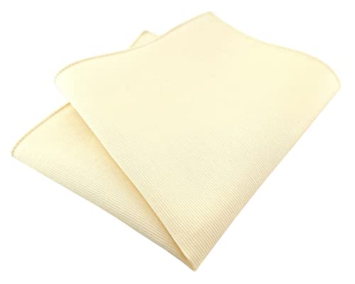 TigerTie - hochwertiges Einstecktuch aus 100% Baumwolle in gelbbeige einfarbig Unicolor - Einstecktuch 26 x 26 cm von TigerTie