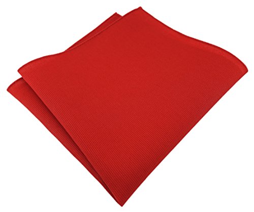 TigerTie - hochwertiges Einstecktuch aus 100% Baumwolle in rot verkehrsrot einfarbig Unicolor - Einstecktuch 26 x 26 cm von TigerTie