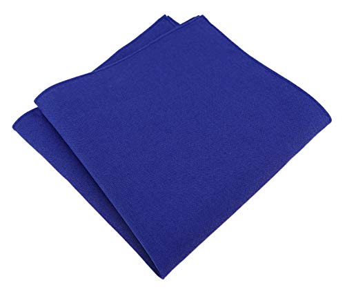 TigerTie - hochwertiges Einstecktuch aus 100% Baumwolle in royal Unicolor einfarbig - Einstecktuch 26 x 26 cm von TigerTie