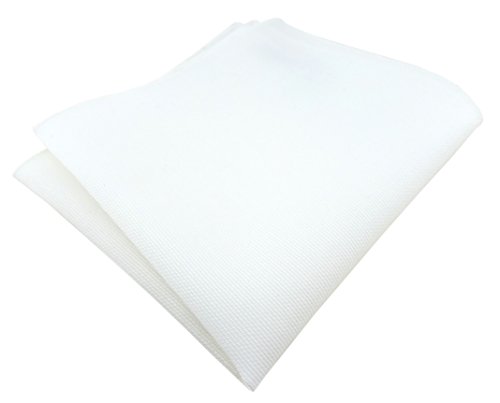 TigerTie - hochwertiges Einstecktuch aus 100% Baumwolle in weiß einfarbig Unicolor - Einstecktuch 26 x 26 cm von TigerTie