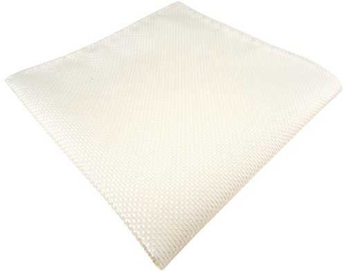 TigerTie hochwertiges handrolliertes Designer Seideneinstecktuch in creme einfarbig gepunktet gemustert - Einstecktuch 100% Seide TigerTie hochwertiges handrolliertes Designer Seideneinstecktuch in creme einfarbig gepunktet gemustert - Einstecktuch 100% Seide von TigerTie