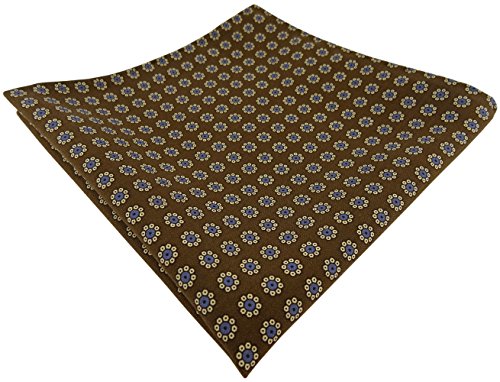 TigerTie hochwertiges handrolliertes Designer Seideneinstecktuch in olive gold blau schwarz Blumen gemustert - Einstecktuch 100% Seide TigerTie hochwertiges handrolliertes Designer Seideneinstecktuch in olive gold blau schwarz Blumen gemustert - Einstecktuch 100% Seide von TigerTie