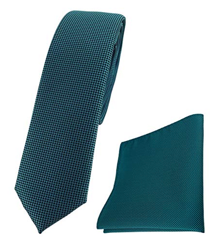 TigerTie schmale Designer Krawatte Designer Einstecktuch in petrol fein gepunktet - Breite 4,5 cm TigerTie schmale Designer Krawatte Designer Einstecktuch in petrol fein gepunktet - Breite 4,5 cm von TigerTie