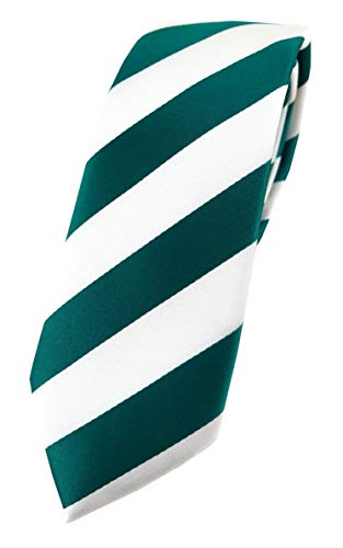 TigerTie - schmale Designer Krawatte in petrol weiss gestreift TigerTie - schmale Designer Krawatte in petrol weiss gestreift von TigerTie