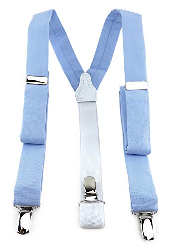 TigerTie schmaler Desiger Unisex Hosenträger in Y-Form mit 3 extra starken Clips - Farbe in hellblau einfarbig Uni - hochwertige Verarbeitung TigerTie schmaler Desiger Unisex Hosenträger in Y-Form mit 3 extra starken Clips - Farbe in hellblau einfarbig Uni - hochwertige Verarbeitung von TigerTie