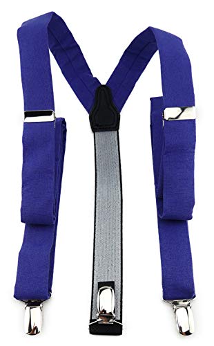 TigerTie schmaler Desiger Unisex Hosenträger in Y-Form mit 3 extra starken Clips - Farbe in royal einfarbig Unicolor - hochwertige Verarbeitung TigerTie schmaler Desiger Unisex Hosenträger in Y-Form mit 3 extra starken Clips - Farbe in royal einfarbig Unicolor - hochwertige Verarbeitung von TigerTie