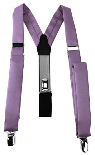 TigerTie schmaler Unisex Hosenträger in Y-Form mit 3 extra starken Clips - Farbe in dunkles flieder einfarbig Uni - hochwertige Verarbeitung TigerTie schmaler Unisex Hosenträger in Y-Form mit 3 extra starken Clips - Farbe in dunkles flieder einfarbig Uni - hochwertige Verarbeitung von TigerTie