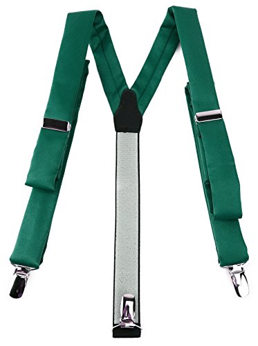 TigerTie schmaler Unisex Hosenträger in Y-Form mit 3 extra starken Clips - Farbe in petrolgrün einfarbig Uni - hochwertige Verarbeitung TigerTie schmaler Unisex Hosenträger in Y-Form mit 3 extra starken Clips - Farbe in petrolgrün einfarbig Uni - hochwertige Verarbeitung von TigerTie