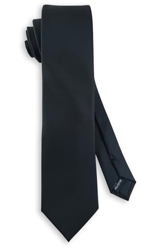 TigerTie - Herren Designer Krawatte in schwarz matt, fein und dezent, unicolor einfarbig, klassische 8 cm Breite, ideal für Beerdigungen als auch für Geschäftstermine, festliche Anlässe und Freizeit von TigerTie