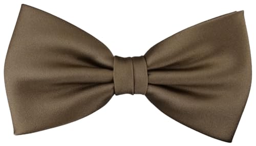 TigerTie vorgebundene Fliege Schleife in goldbraun Einfarbig Uni + Geschenkbox von TigerTie