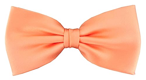 TigerTie - vorgebundene Satin Fliege in orange abricot Uni einfarbig + Geschenkbox von TigerTie