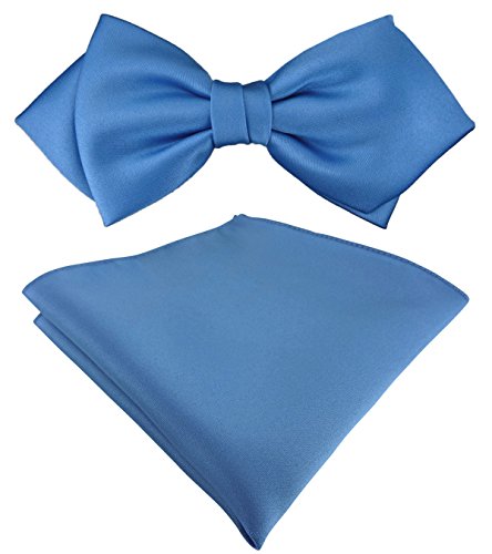 TigerTie vorgebundene Spitzfliege Schleife + Einstecktuch in azurblau Uni einfarbig + Aufbewahrungsbox TigerTie vorgebundene Spitzfliege Schleife + Einstecktuch in azurblau Uni einfarbig + Aufbewahrungsbox von TigerTie