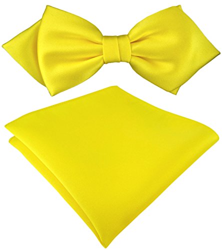 TigerTie vorgebundene Spitzfliege Schleife + Einstecktuch in gelb Uni einfarbig + Aufbewahrungsbox TigerTie vorgebundene Spitzfliege Schleife + Einstecktuch in gelb Uni einfarbig + Aufbewahrungsbox von TigerTie