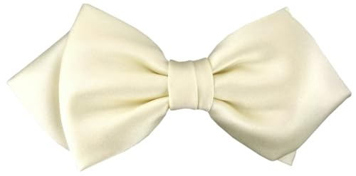 TigerTie - vorgebundene Spitzfliege Schleife in beige Einfarbig Uni + Geschenkbox von TigerTie