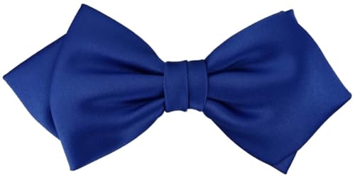 TigerTie - vorgebundene Spitzfliege Schleife in royal Einfarbig Uni + Geschenkbox von TigerTie