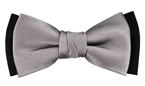 TigerTie vorgebundene doppelfarbige Kleinkinder Baby Seidenfliege in silber-grau schwarz 29 bis 40 cm Halsumfang verstellbar + Aufbewahrungsbox TigerTie vorgebundene doppelfarbige Kleinkinder Baby Seidenfliege in silber-grau schwarz 29 bis 40 cm Halsumfang verstellbar + Aufbewahrungsbox von TigerTie