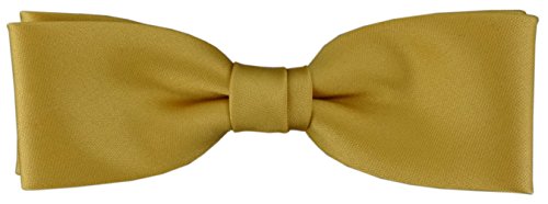 TigerTie vorgebundene schmale Fliege in gold Uni einfarbig + Box von TigerTie