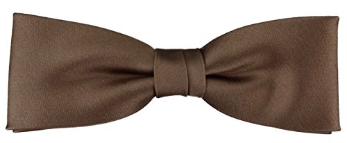 TigerTie vorgebundene schmale Fliege in goldbraun Uni einfarbig + Box von TigerTie